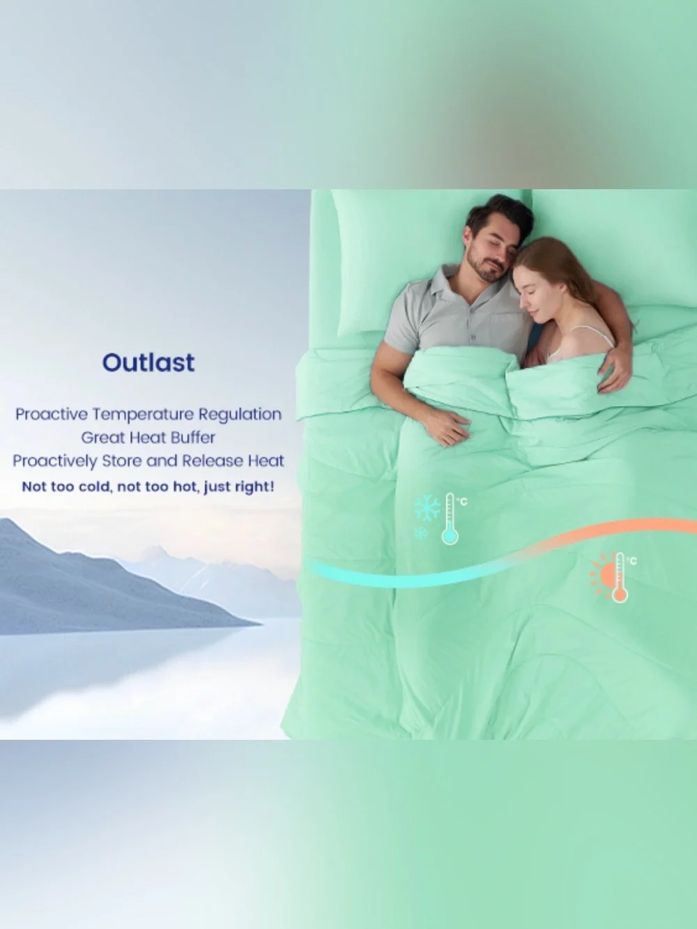 Dream Valley Outlast Cooling Comforter King Mint Macaron 106